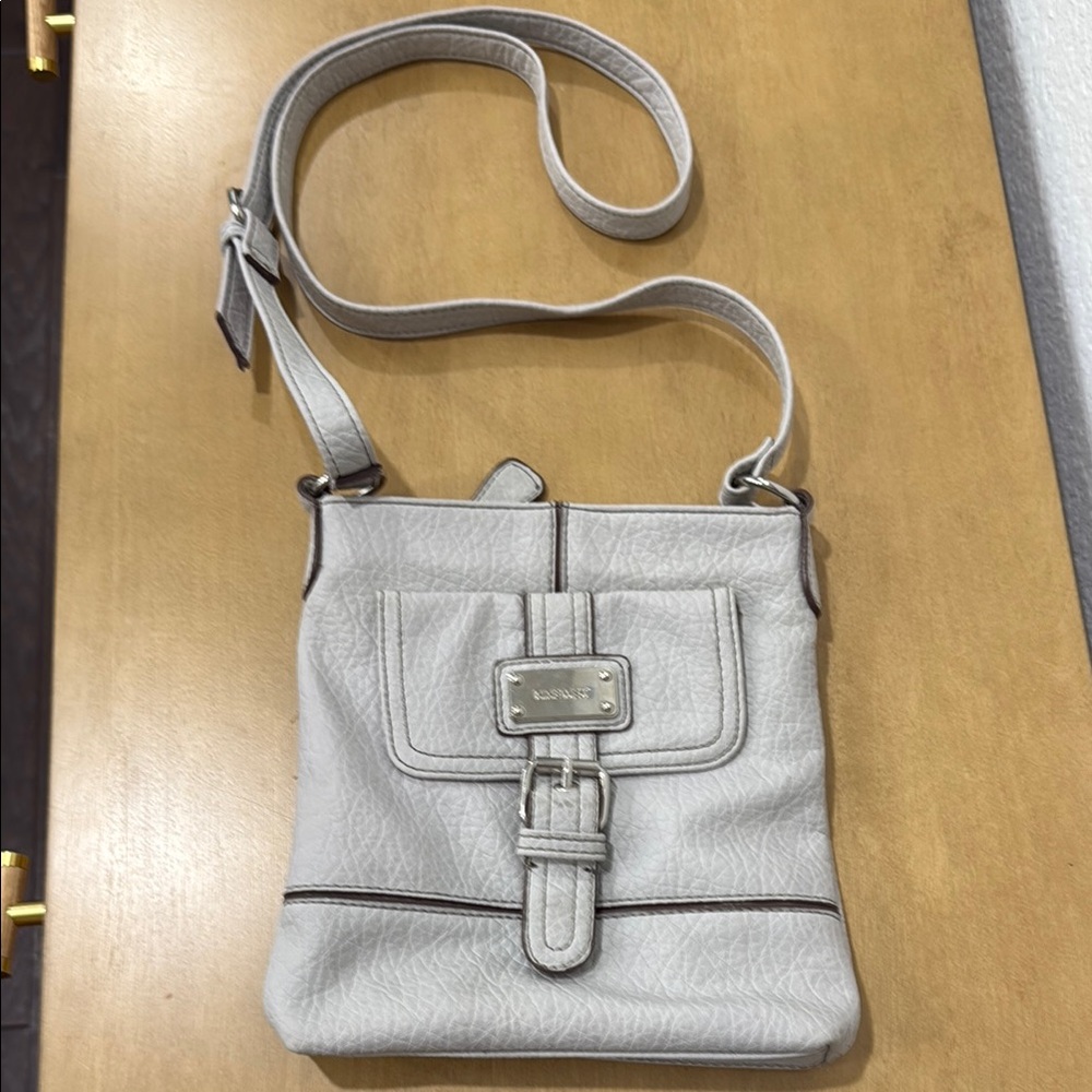 Nine West Cream Crossbody Bag with Buckle Detail